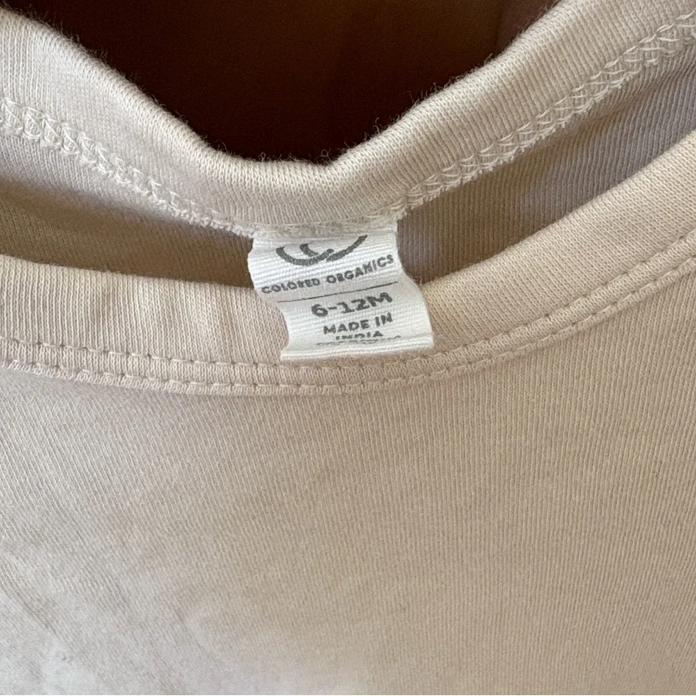 Colored Organics Cream Cotton Bodysuit + Zara Tan Knit Leggings
